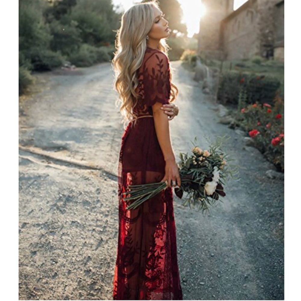 Gorgeous Lace maxi dress with romper underlay!